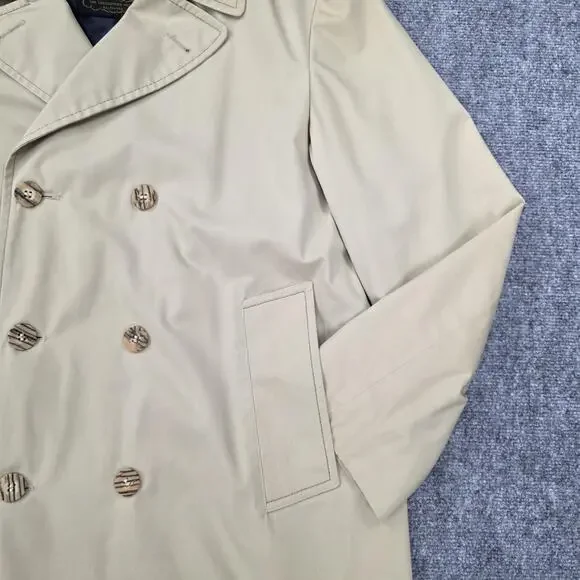 Vintage London Fog Coat Mens 40 Regular Double Breasted Wool Lined 70s Baltimore